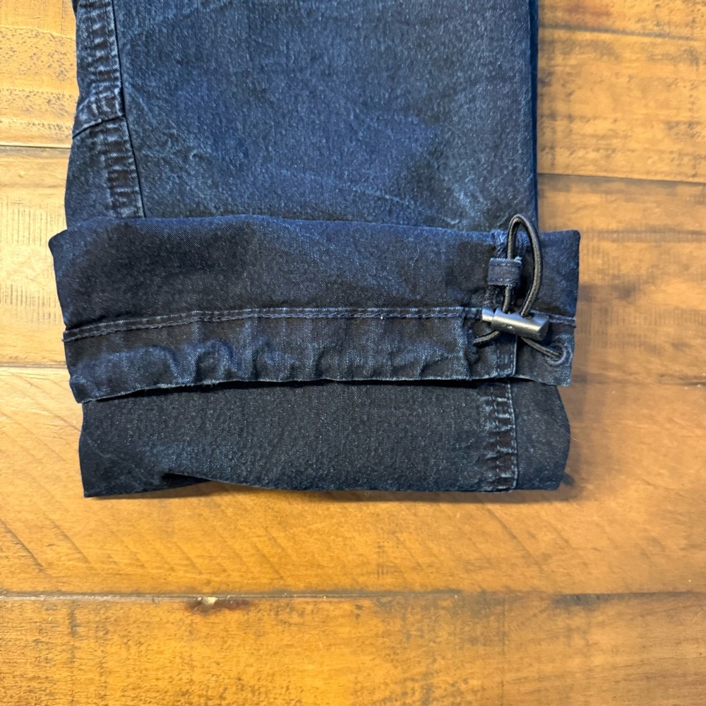 American Eagle Pull On Draw String Denim Cargo Pa… - image 7